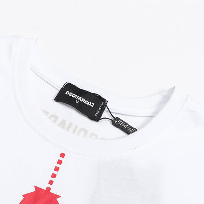 Dsquared2 Maple Leaf II Cotton T-Shirt – 100% Cotton Unisex Tee | Black & White