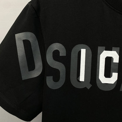 Dsquared2 ICON Logo Layered Cotton T-Shirt – 100% Cotton Unisex Tee | Black & Beige