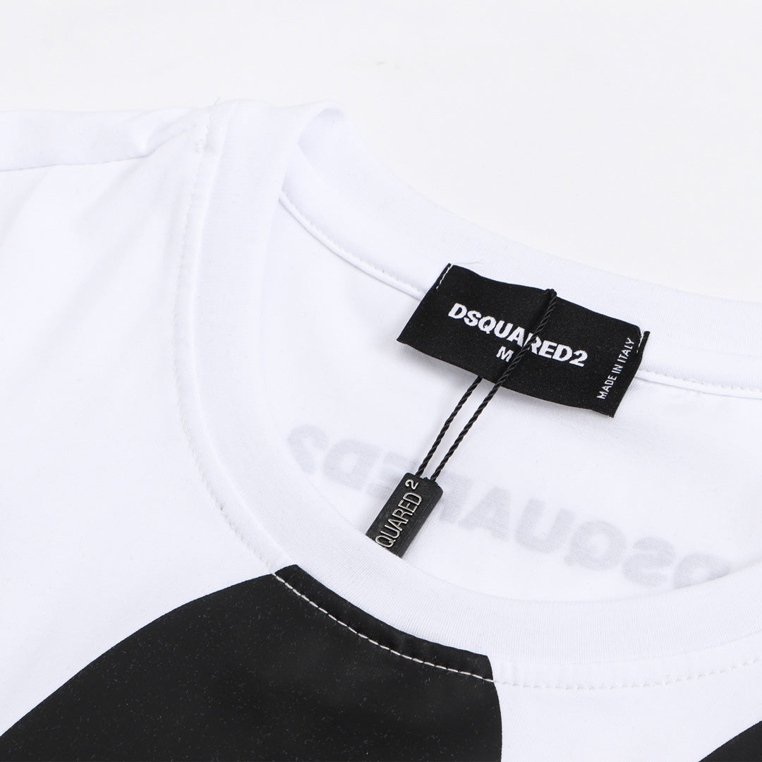 Dsquared2 DSQ2 Print Cotton T-Shirt – 100% Cotton Unisex Tee | White & Black
