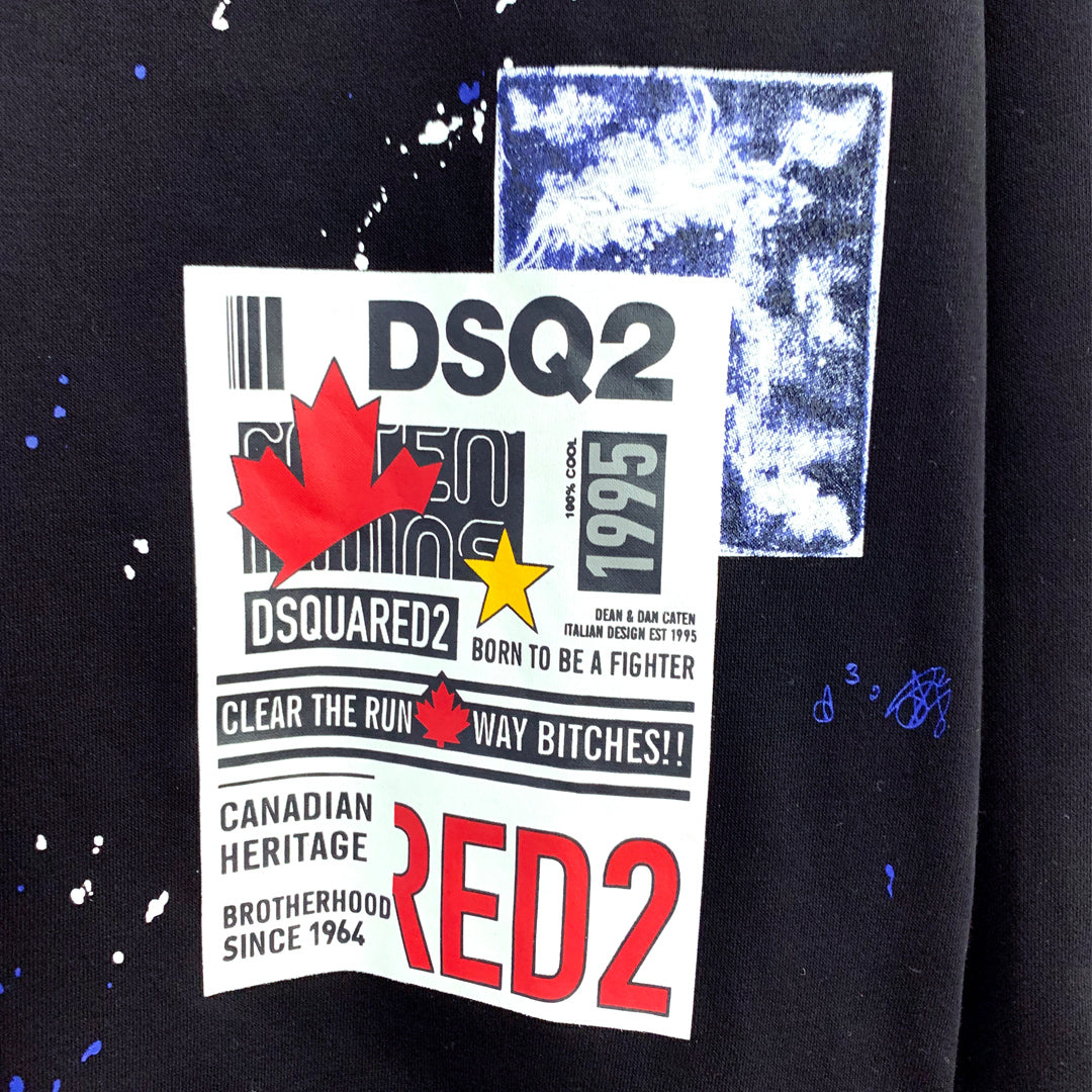 Dsquared2 Graffiti Poster Cotton Sweatshirt — Wear the Wall, Own the Street