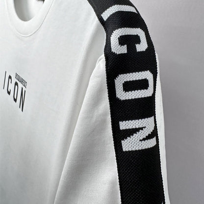 Dsquared2 ICON Shoulder Strap Cotton T-Shirt – 100% Cotton Unisex Tee | White & Black