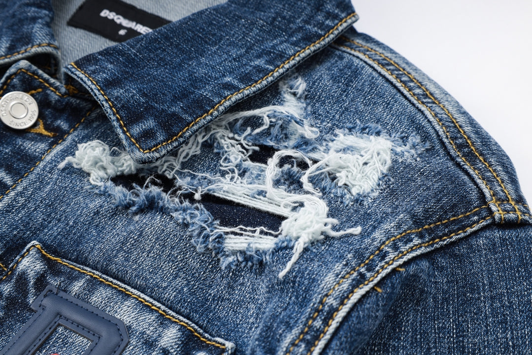 Dsquared2 All-Over Spots Slim Denim Jacket — The Original.